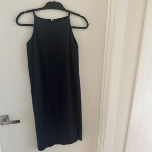 Elegant Navy Blue Mid Slip Dress